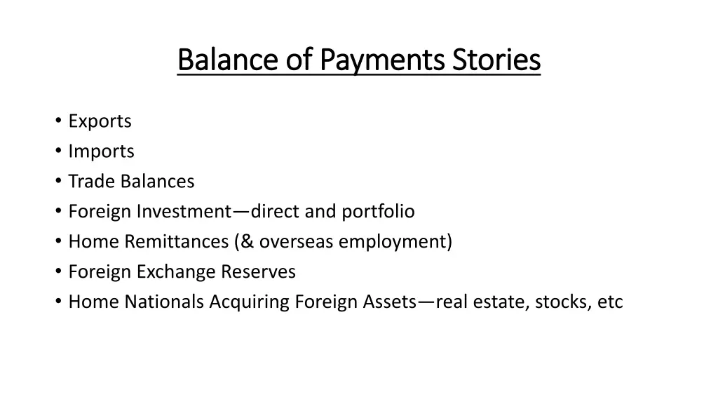 balance of payments stories balance of payments