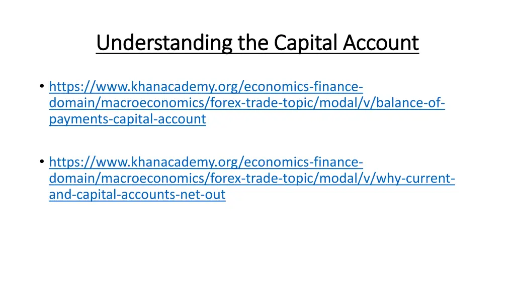 understanding the capital account understanding