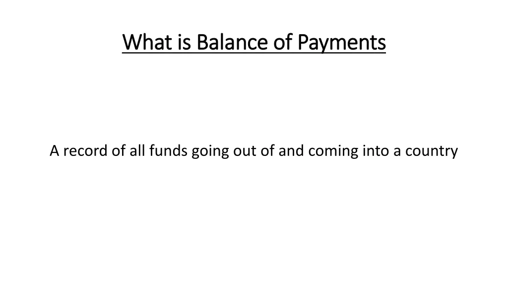 what is balance of payments what is balance