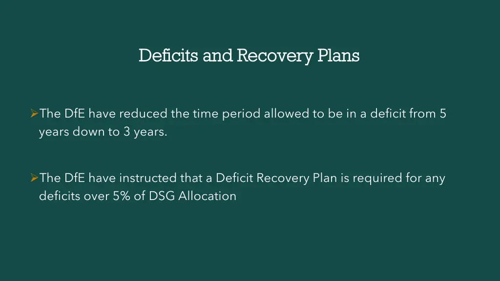 deficits and deficits and recovery