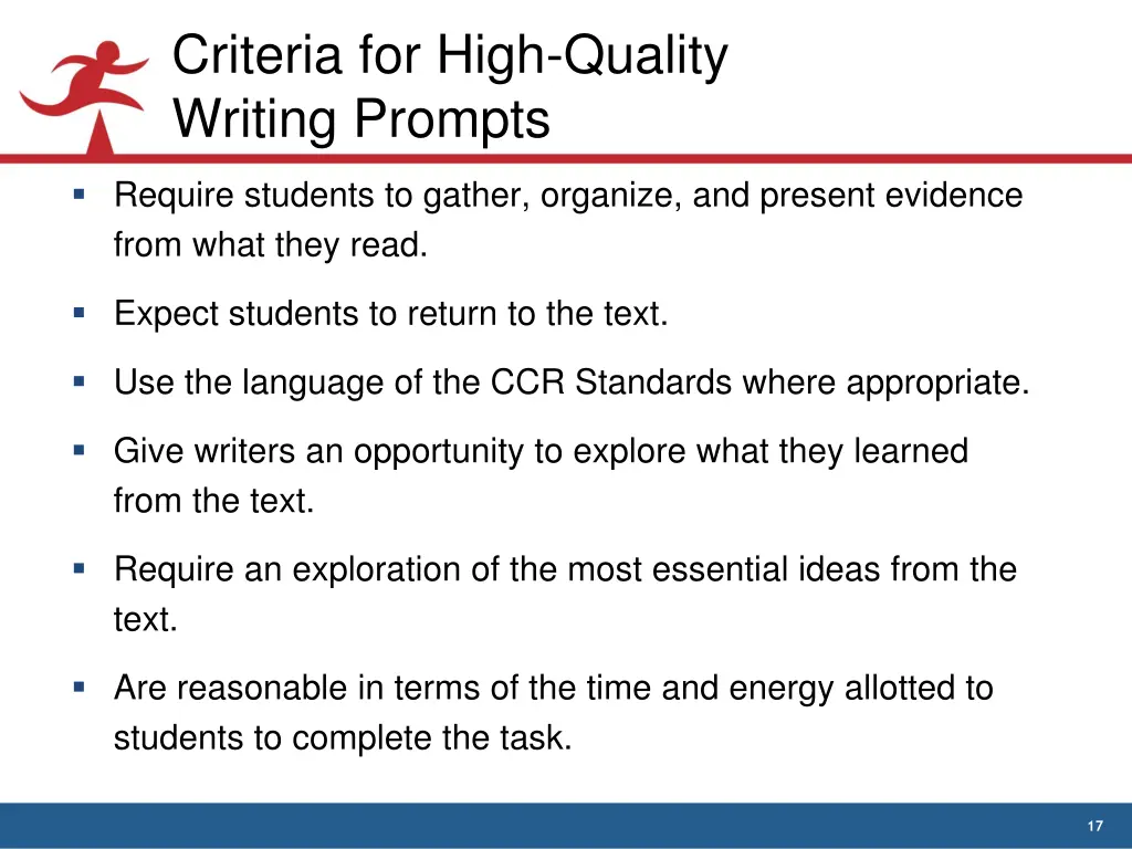 criteria for high quality writing prompts