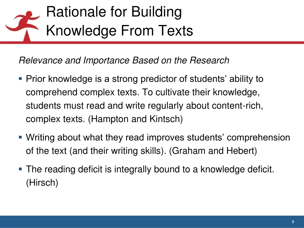 rationale for building knowledge from texts