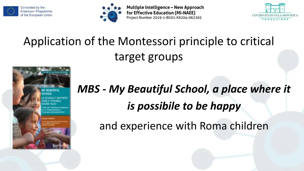 application of the montessori principle