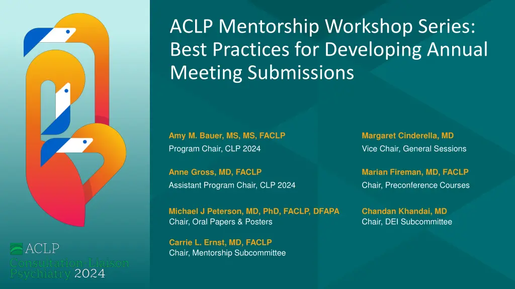 aclp mentorship workshop series best practices