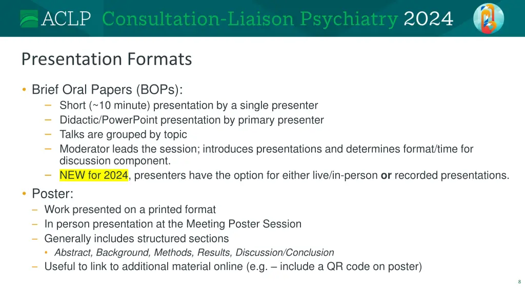 presentation formats