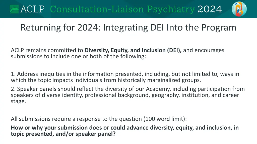 returning for 2024 integrating dei into