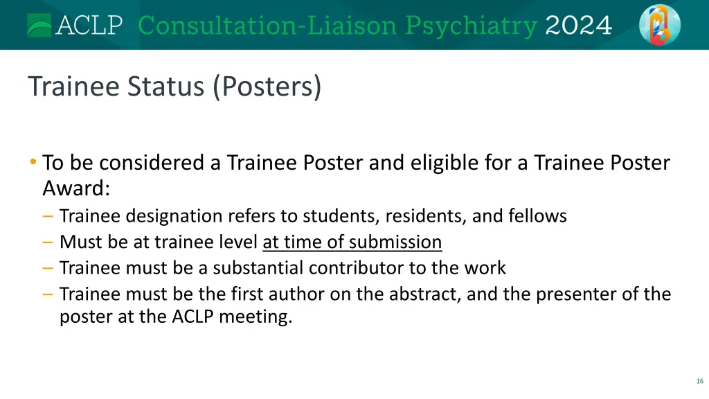 trainee status posters