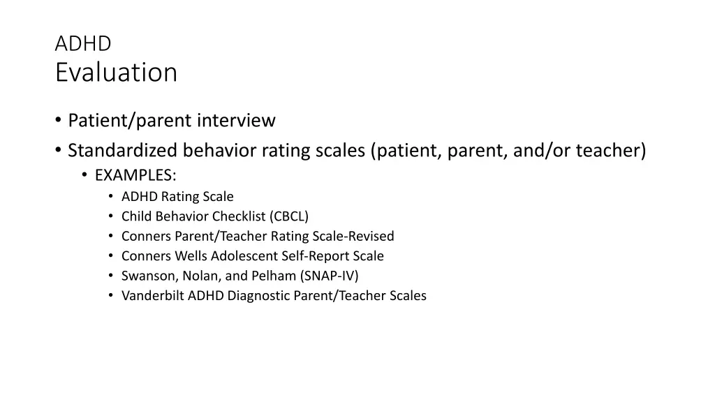 adhd evaluation