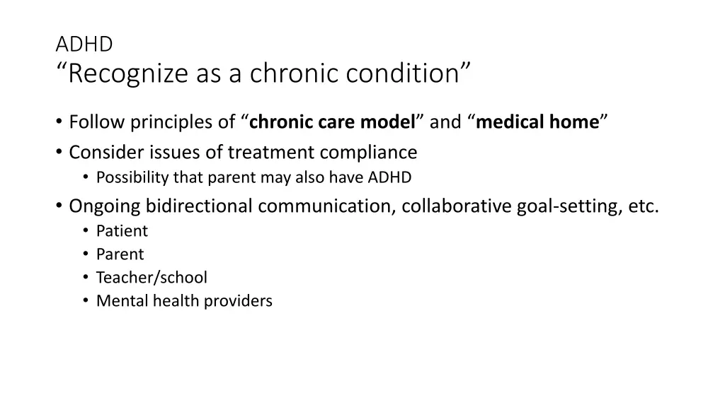 adhd recognize as a chronic condition