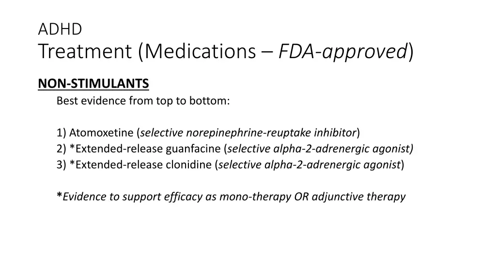 adhd treatment medications fda approved 2