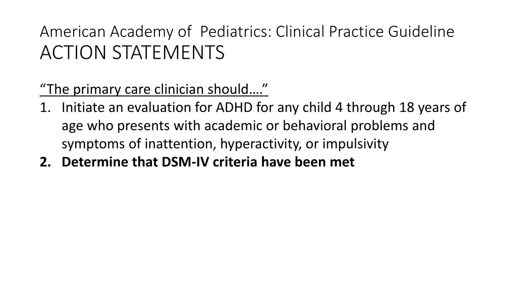 american academy of pediatrics clinical practice 10