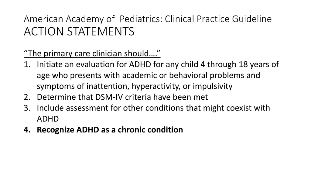 american academy of pediatrics clinical practice 13