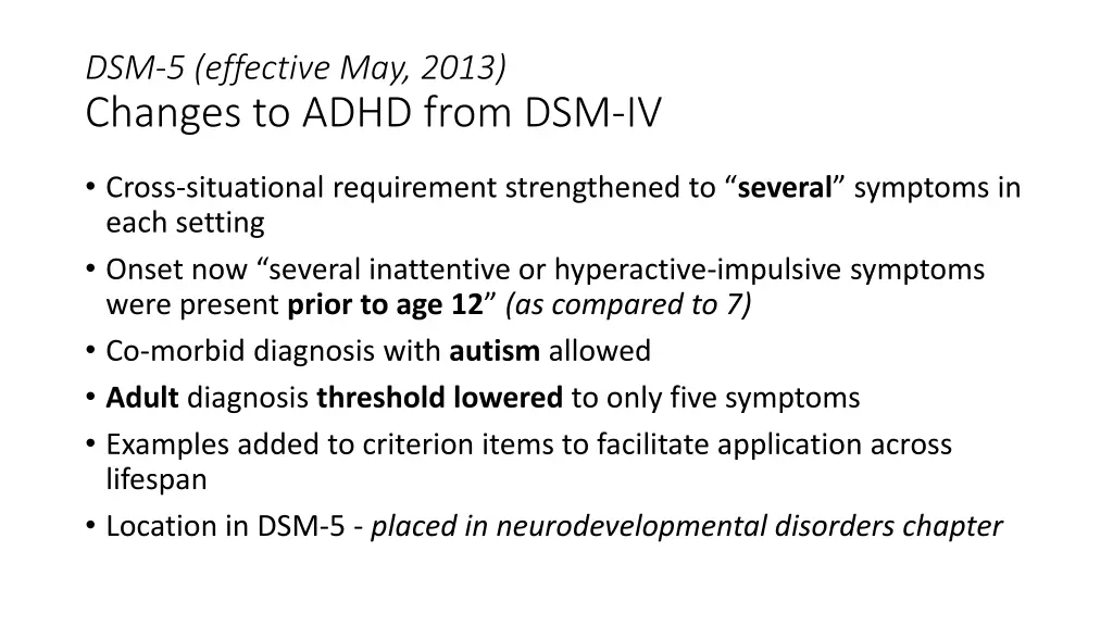 dsm 5 effective may 2013 changes to adhd from 1