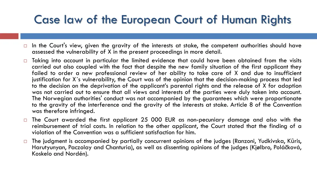 case law of the european court of human rights 16