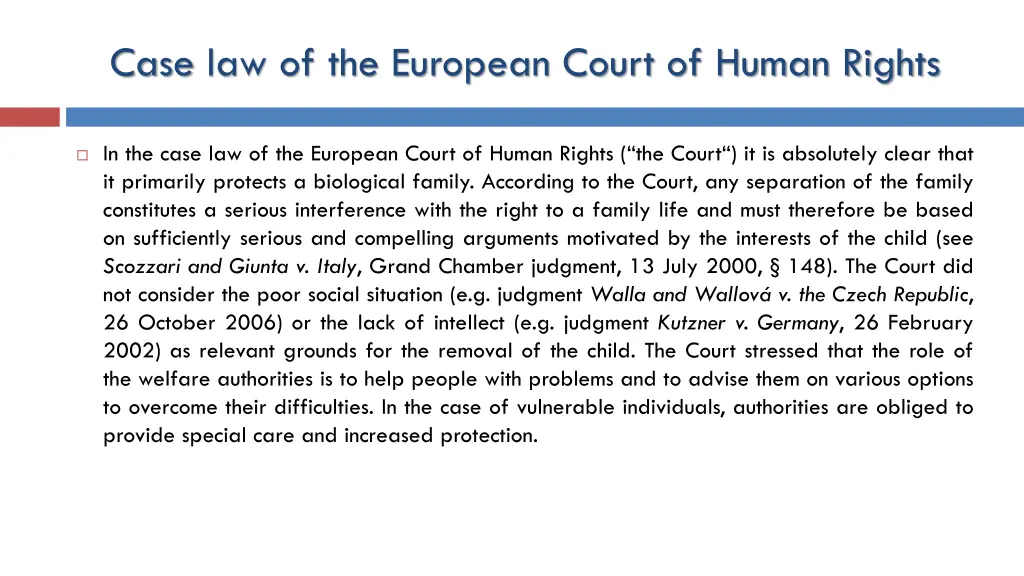 case law of the european court of human rights