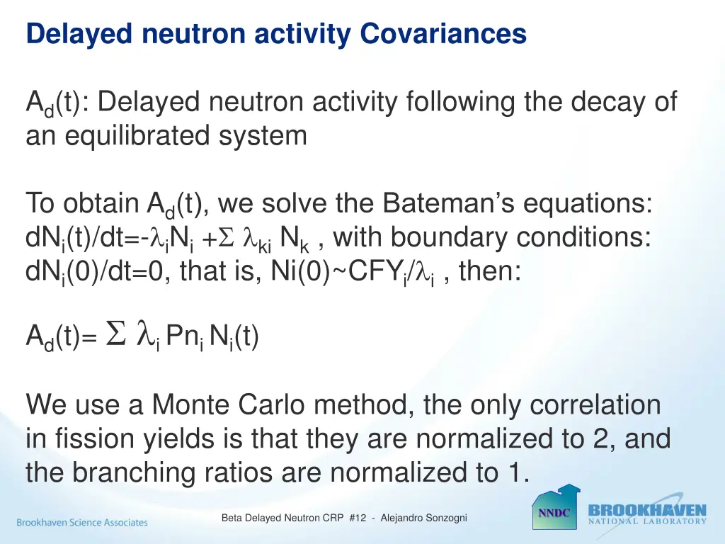 delayed neutron activity covariances