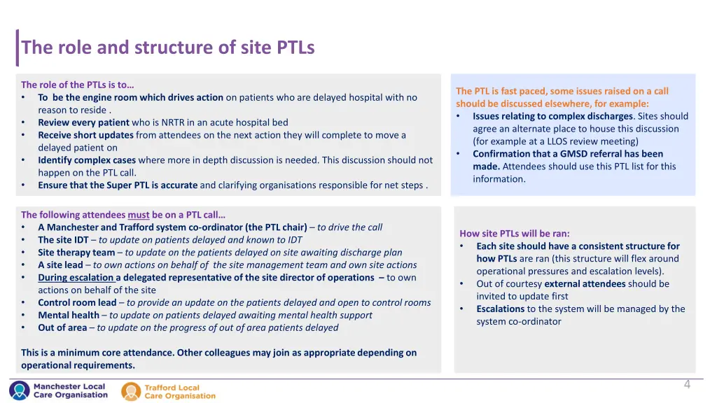 the role and structure of site ptls