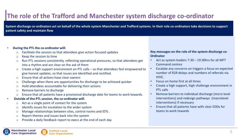 the role of the trafford and manchester system