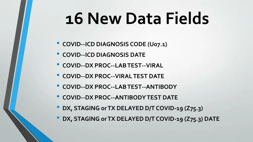 16 new data fields