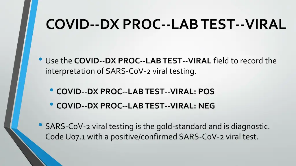 covid dx proc lab test viral