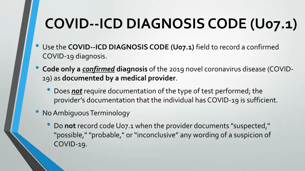 covid icd diagnosis code u07 1