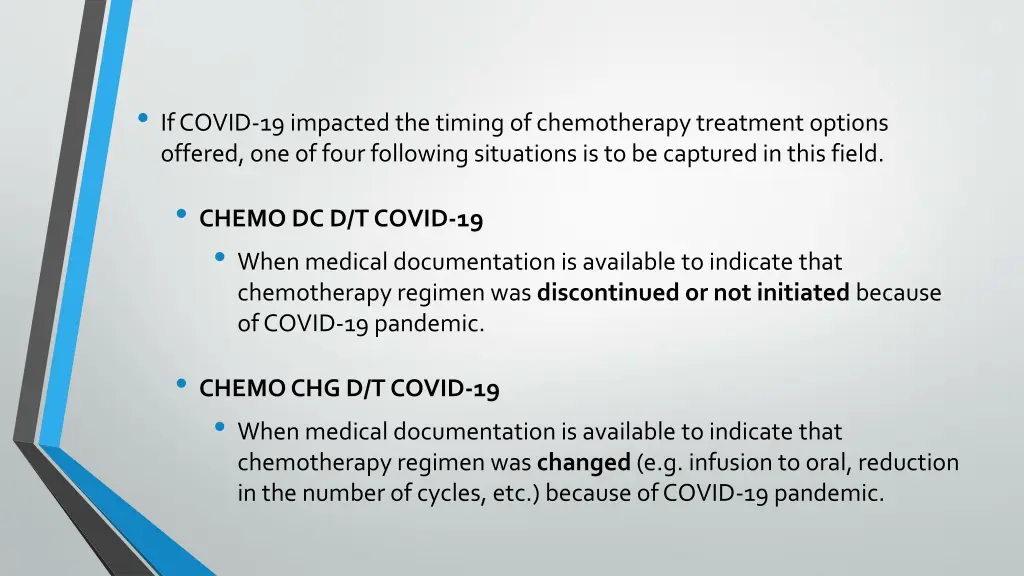 if covid 19 impacted the timing of chemotherapy