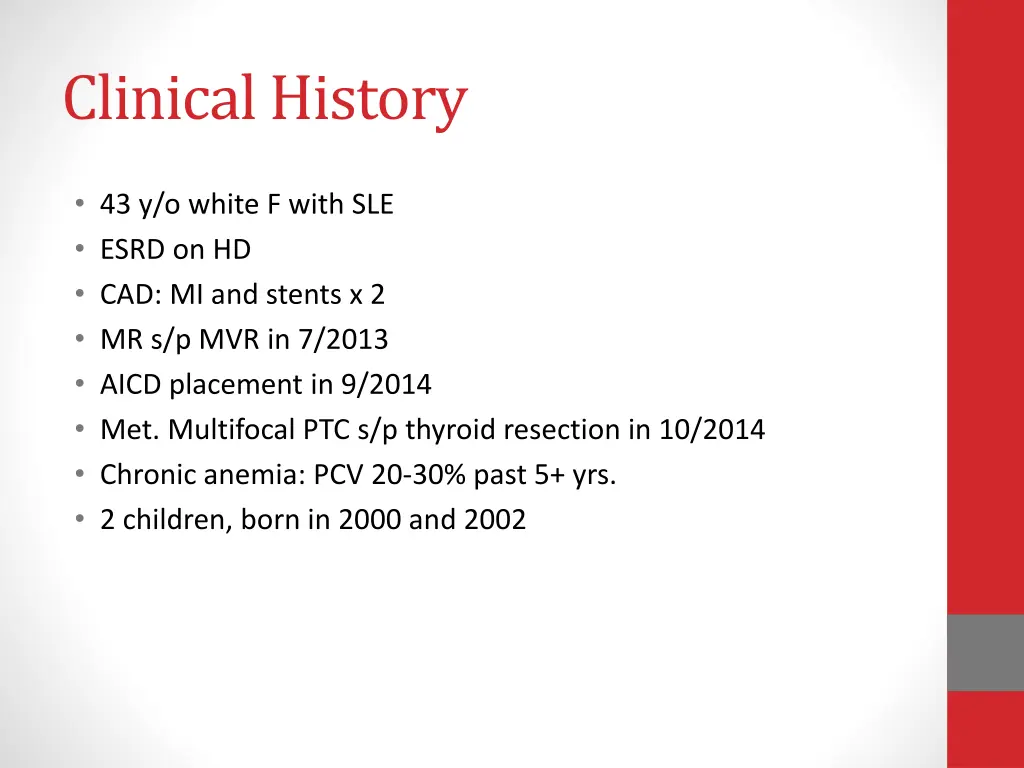 clinical history