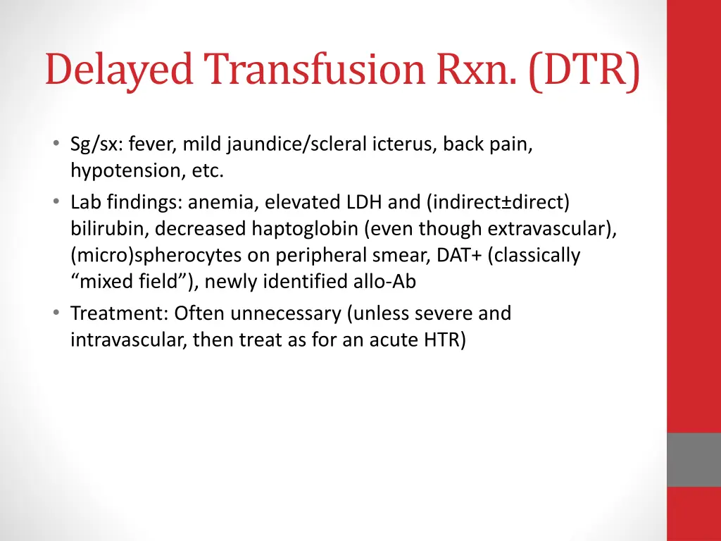 delayed transfusion rxn dtr 1