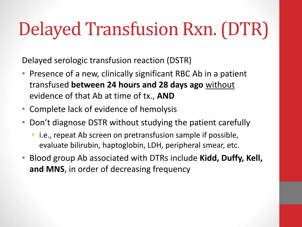 delayed transfusion rxn dtr 2