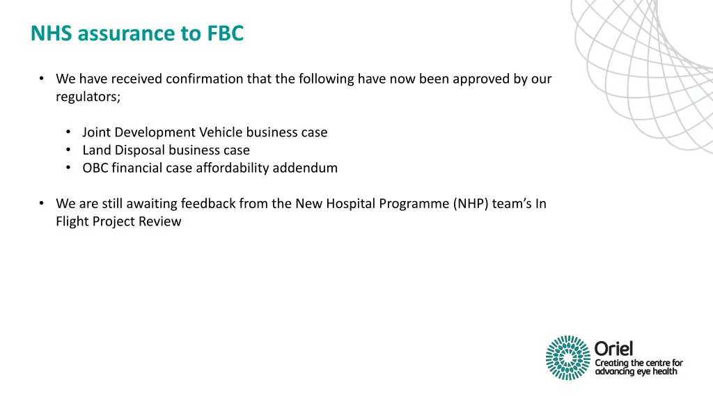 nhs assurance to fbc