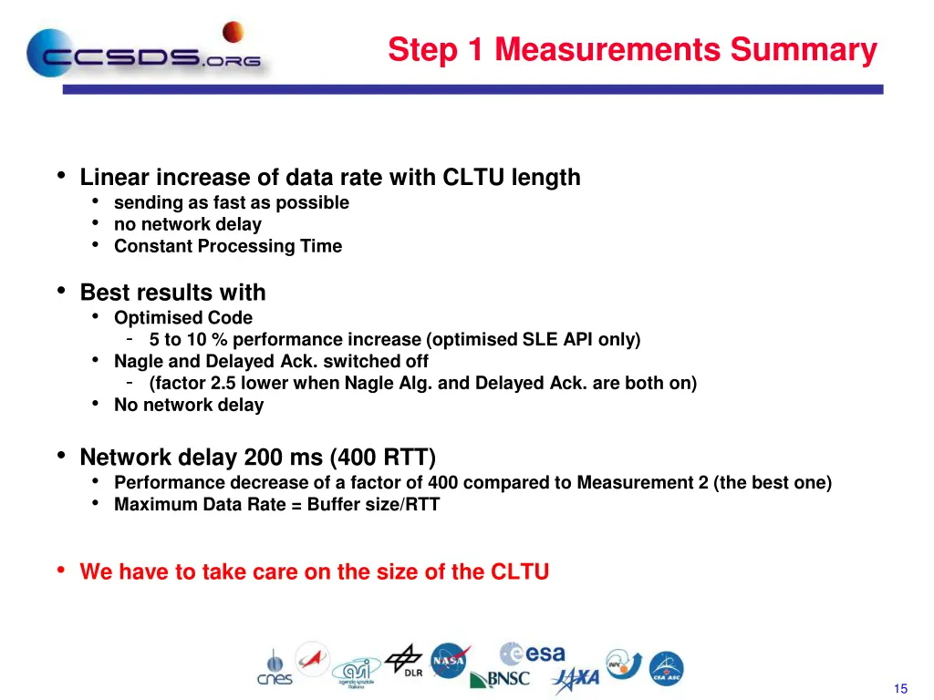 step 1 measurements summary