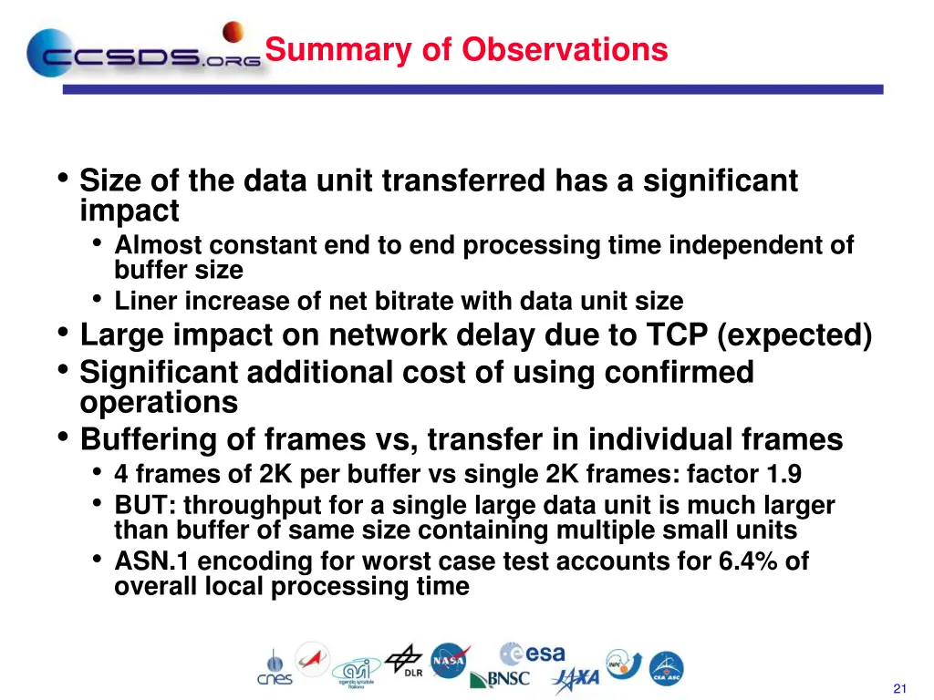 summary of observations