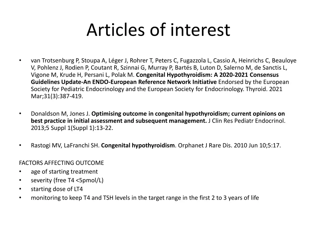 articles of interest