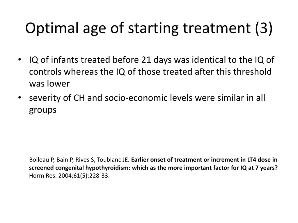 optimal age of starting treatment 3