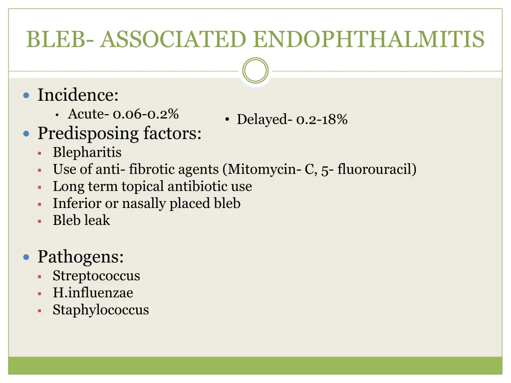 bleb associated endophthalmitis