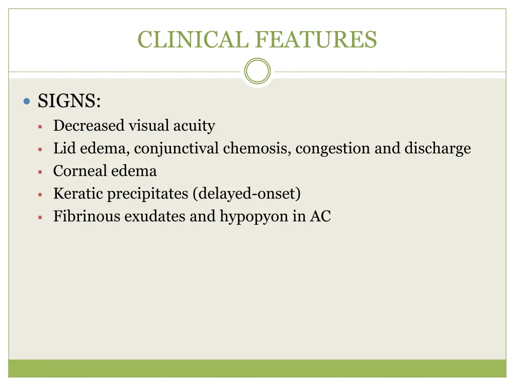 clinical features 1