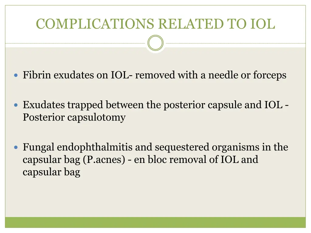 complications related to iol