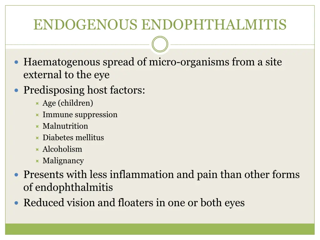 endogenous endophthalmitis