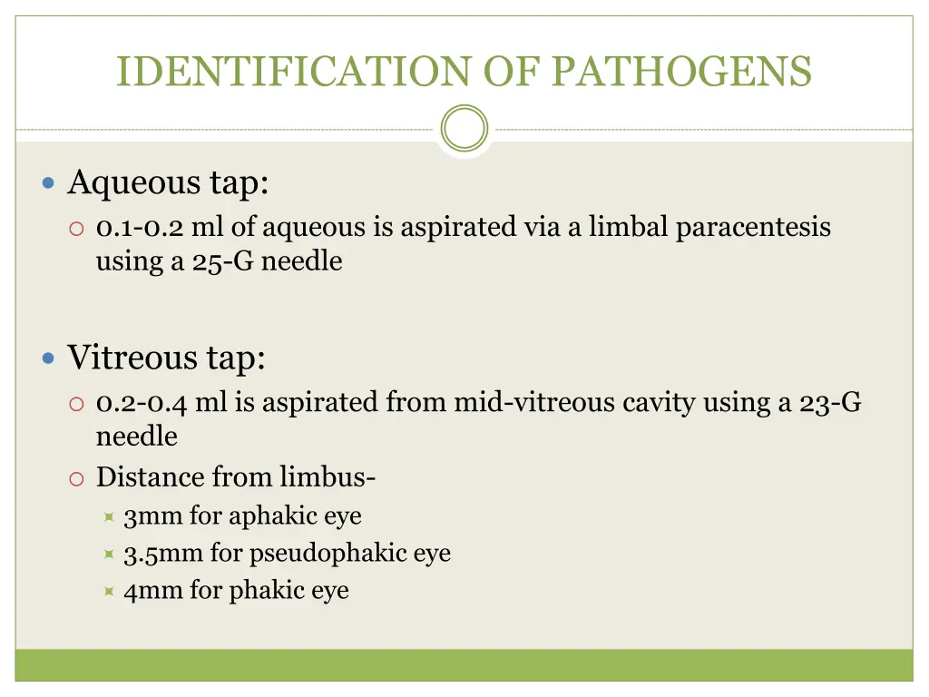 identification of pathogens