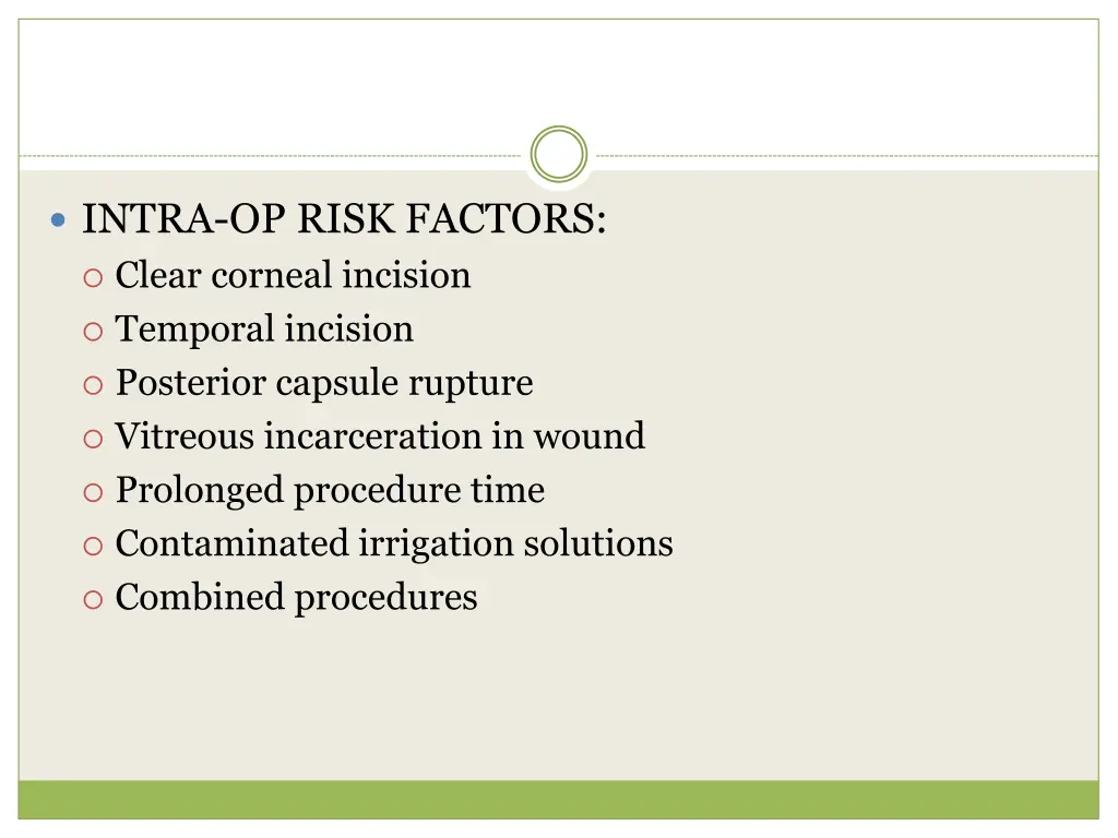 intra op risk factors clear corneal incision