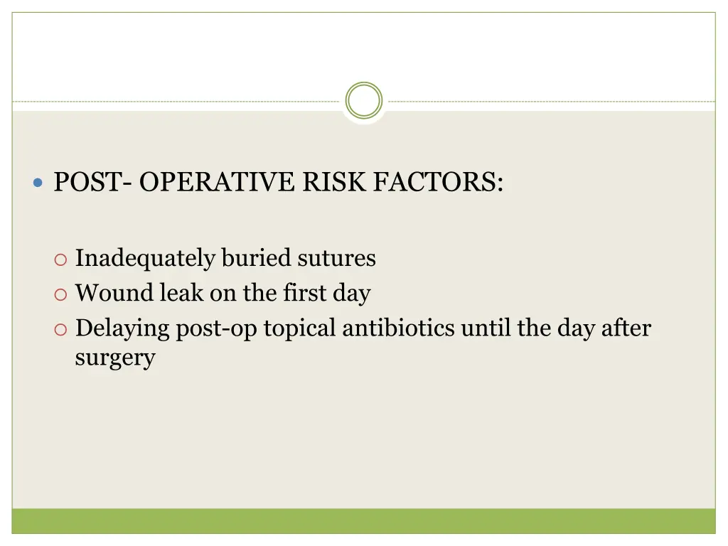 post operative risk factors