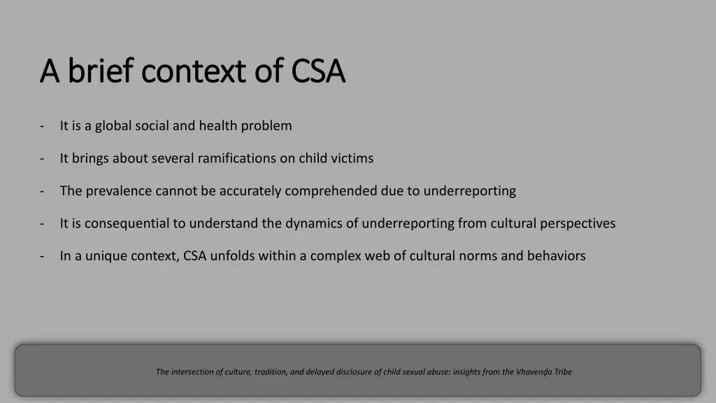 a brief context of csa a brief context of csa