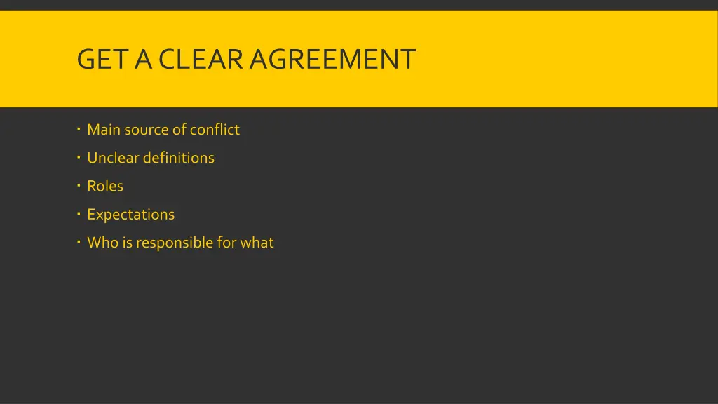 get a clear agreement