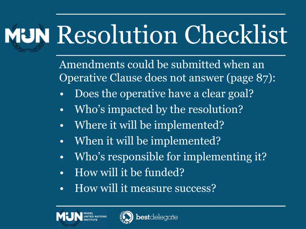 resolution checklist 1