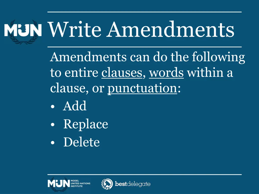 write amendments