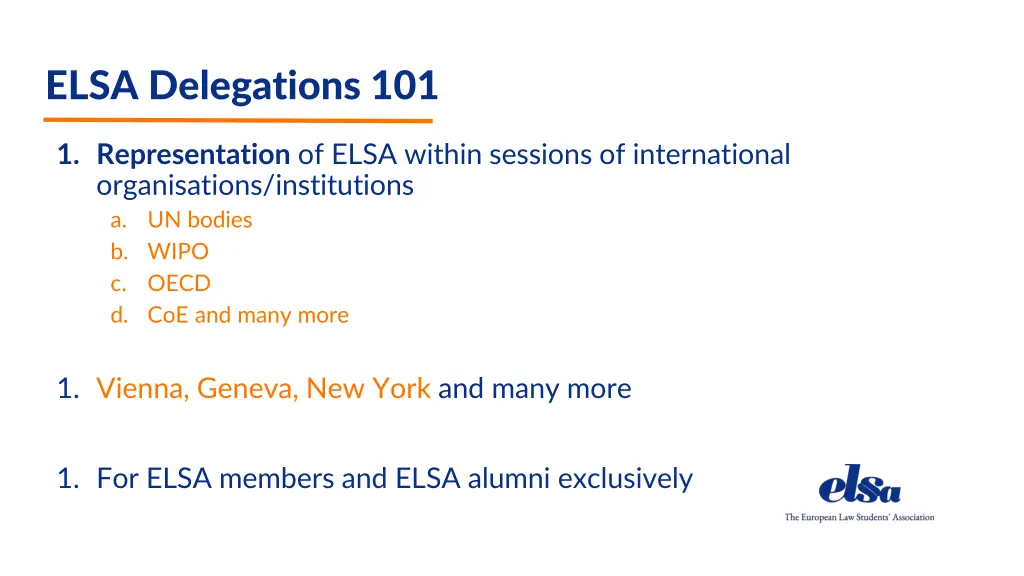 elsa delegations 101