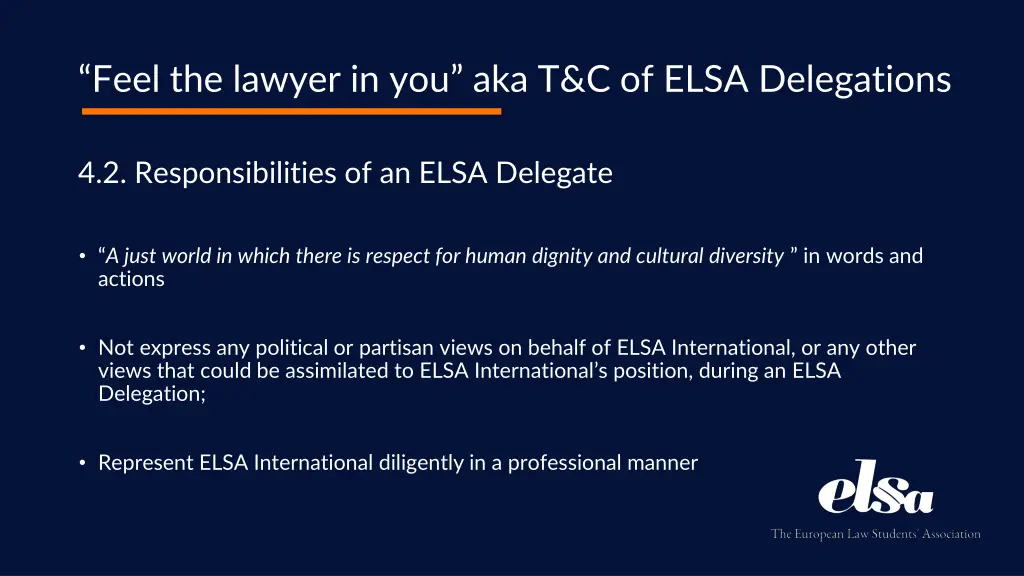 feel the lawyer in you aka t c of elsa delegations 2