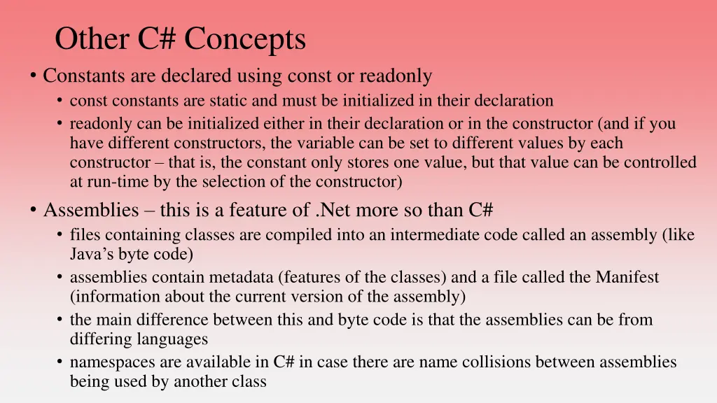 other c concepts constants are declared using