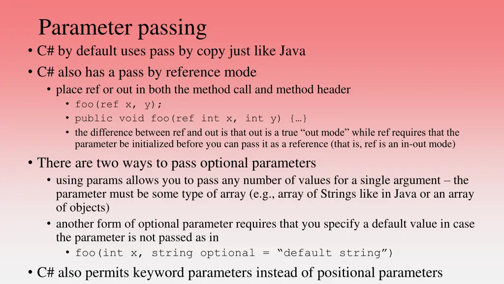 parameter passing c by default uses pass by copy