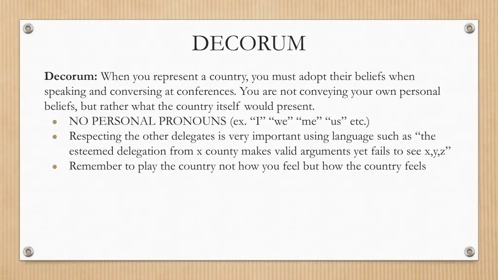 decorum